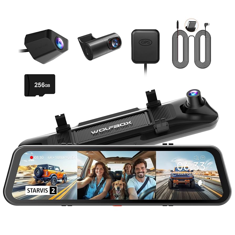 WOLFBOX G900 ドライブレコーダー WOLFBOX G900 4K+2.5K Touch Screen Parking Monitoring Dash Cam